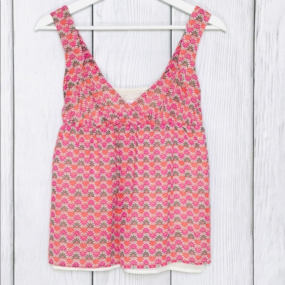 Candie's Floral Sheer Layered Tank Blouse